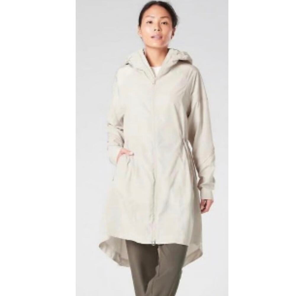 Athleta Solar Wind & Rain Anorak Shoreline Beige Sz. M